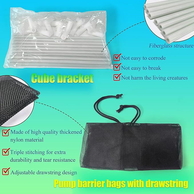 10 inch Large Pond Pump Filter Upgraded 2.0, Extended Anti-Clogging Outdoor Mesh Water Pump Cover Barrier Box, Nylon Mesh Bag+Brackets, Outdoor Pond Filters for Pond, Koi Pond and Pool-VerdiqueGarden