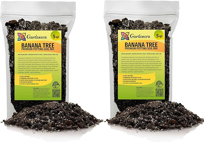 Banana Tree Potting Soil - All-Natural Blend for Thriving Banana Trees - Promotes Deep Root Penetration and Optimal Nutrient Uptake (10 Quart)-VerdiqueGarden