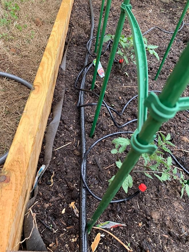 1/4" id - 50ft Black Vinyl Tubing Flexible PVC Tube Hybrid Hose Transfer Water Fuel Gas for Pond Fountain Garden Waterfall, Durable and Safe, with 2 Hose Clamps-VerdiqueGarden