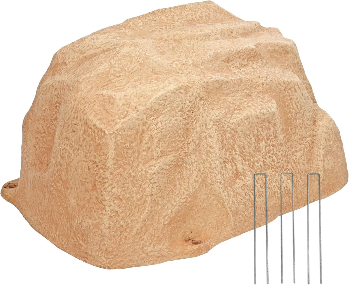 Sunnydaze 14” H Polyresin Faux Landscape Rock Cover - Lightweight Fake Rock Well Pump Cover for Outside - Sand-VerdiqueGarden