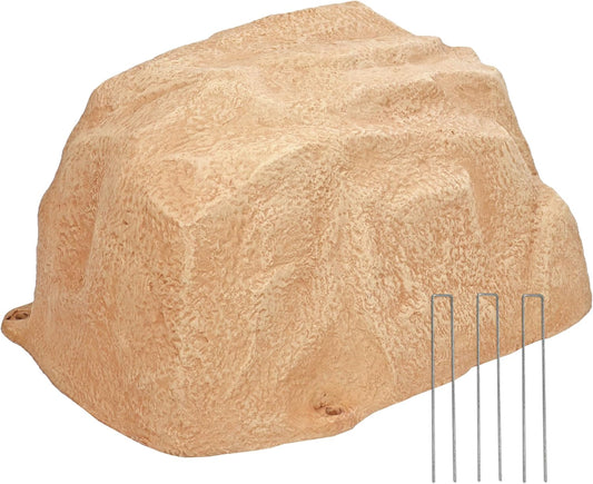 Sunnydaze 14” H Polyresin Faux Landscape Rock Cover - Lightweight Fake Rock Well Pump Cover for Outside - Sand-VerdiqueGarden