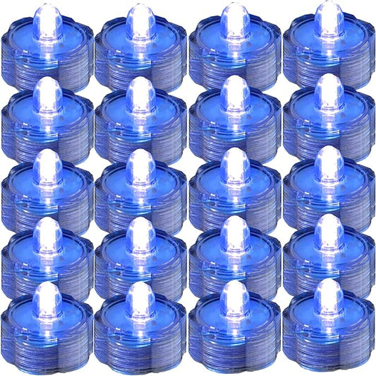 Bright LED Floral Tea Light Vase Submersible Lights for Party Wedding (Blue, 20 Pack)-VerdiqueGarden