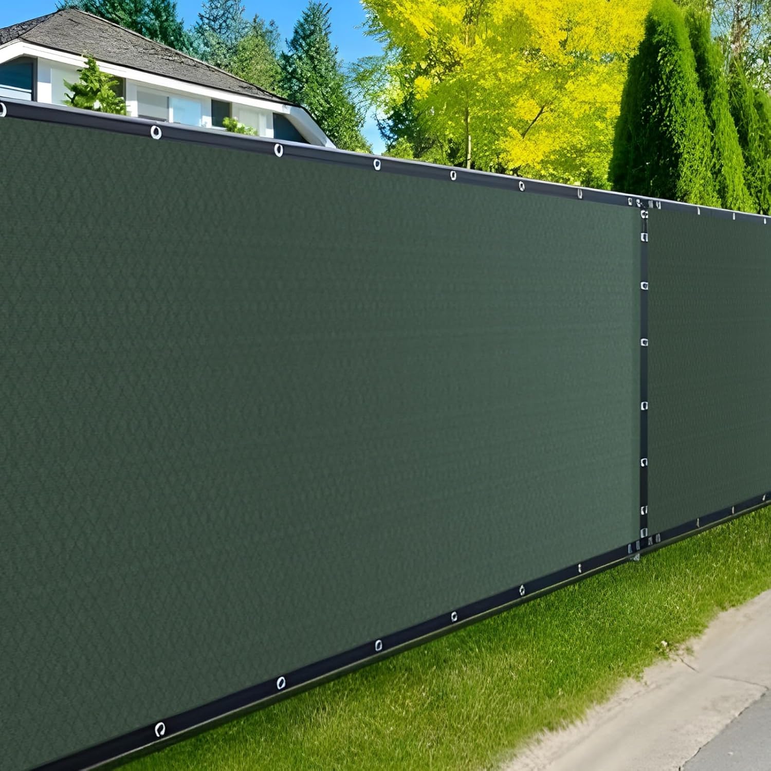 Xpose Safety Privacy Fence Screen 8’ x 50’ – Heavy Duty Green Mesh with 90% Visibility Block, UV Protection – for Garden, Yard, Nursery, Kennel, Dog Run, Greenhouse-VerdiqueGarden