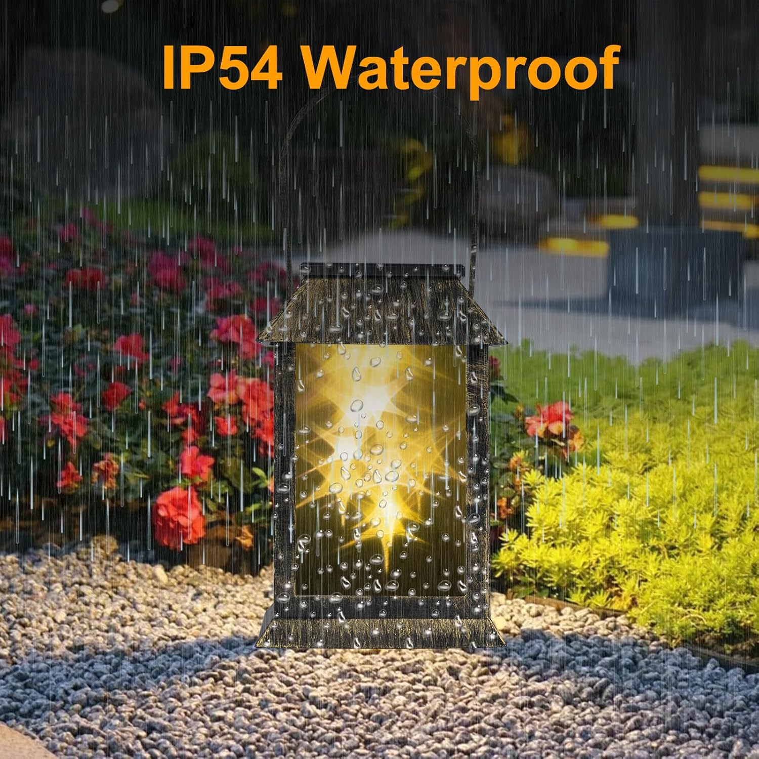 2 Packs Solar-Powered Outdoor Lanterns Vintage Garden Decorative Light Auto Dusk to Dawn Hanging Lantern Warm Glow Courtyard Landscape Lights IP54 Waterproof-VerdiqueGarden