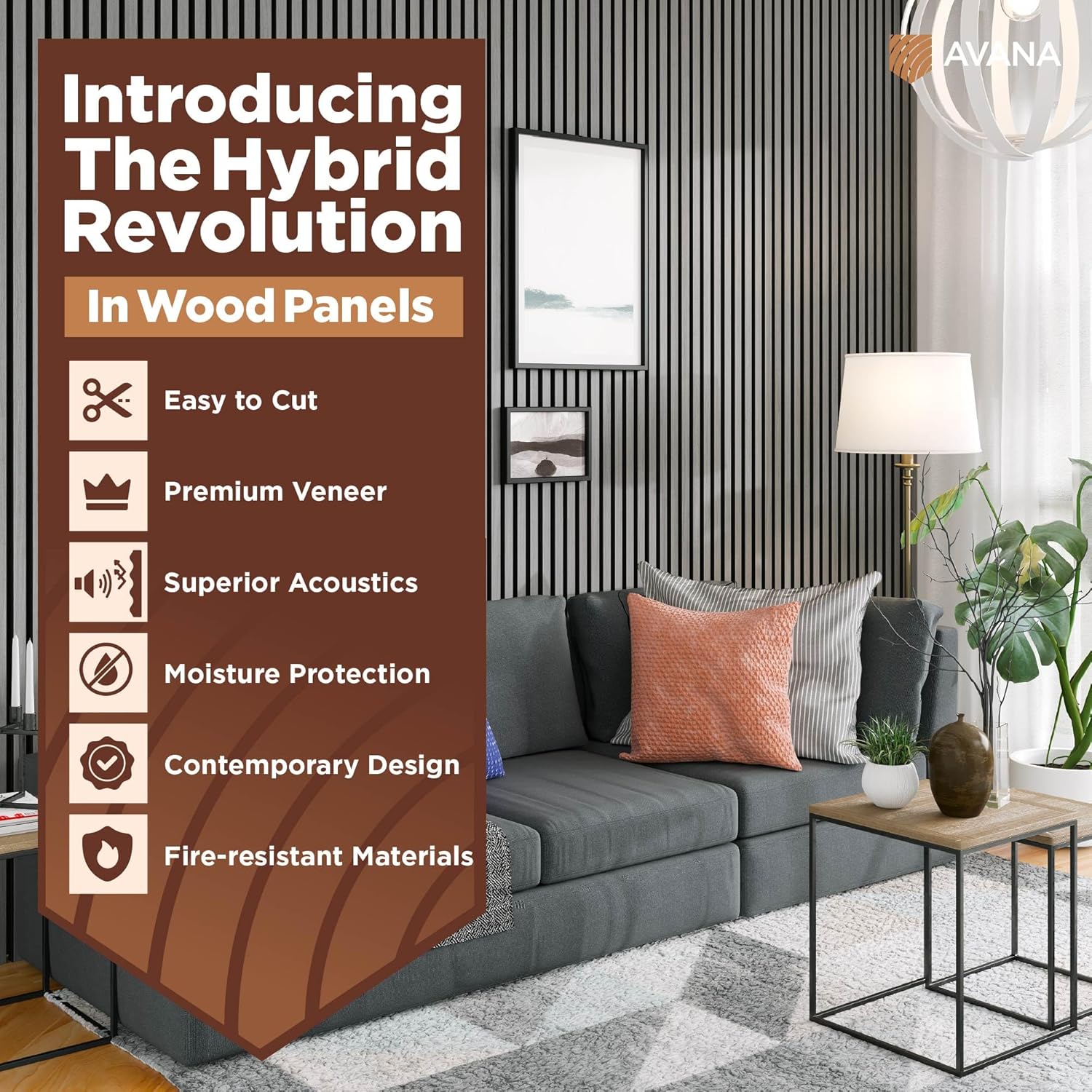 Avana Acoustic Wood Wall Panels – 94.4 x 12.6 Inch Gray Oak Acoustic Panels 4 PCs – Wall Panels For Interior Wall Decor For Homes, Offices, Studios – Pleasing Decorative Wood Panels For Wall-VerdiqueGarden