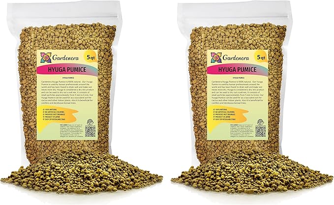 Japanese Hyuga Pumice - 10 Quart - Premium Additive for Orchid & Bonsai Tree Soil |Professional Imported Sifted and Ready to Use (2 Bags of 5 Quart)-VerdiqueGarden