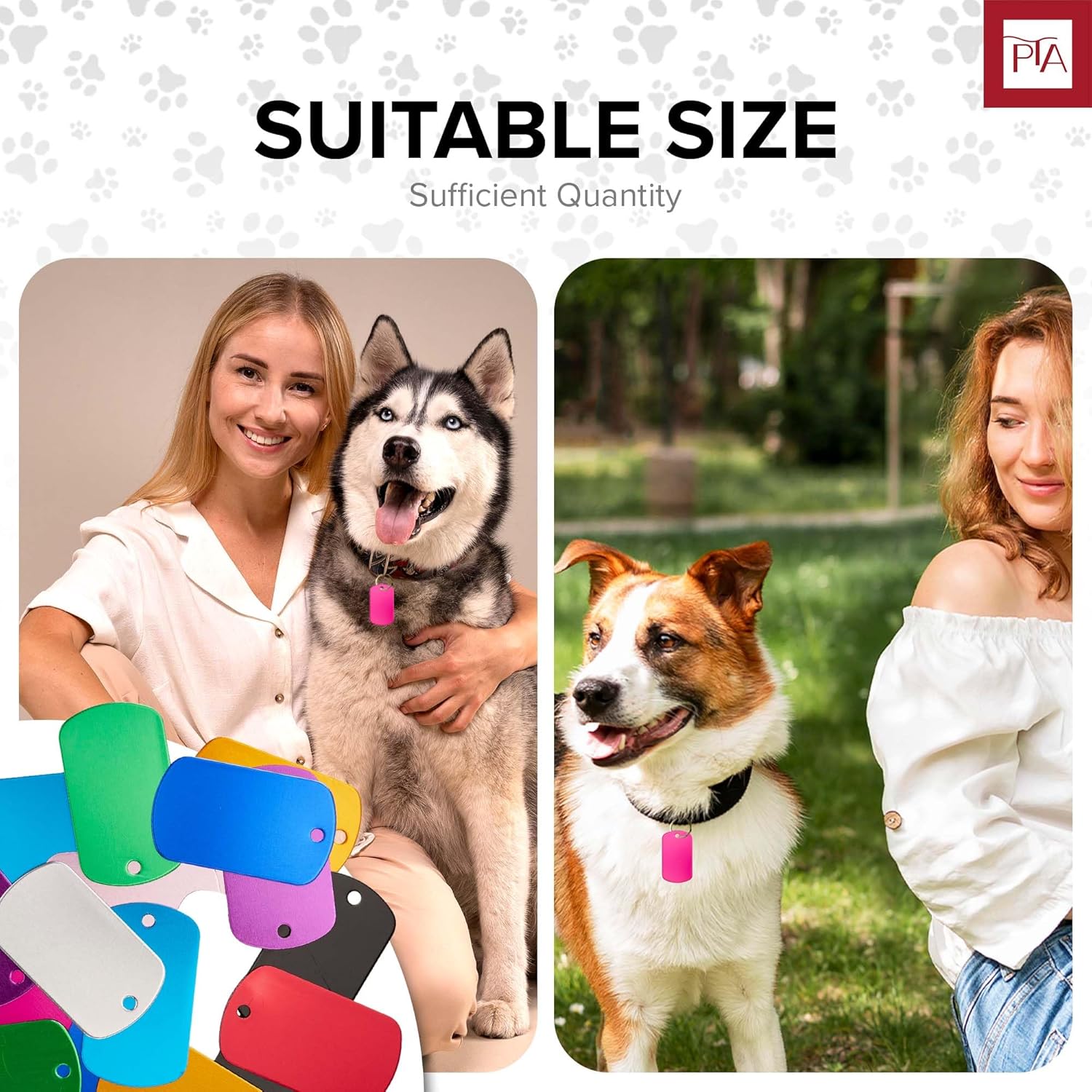 [Press TX Art] 40 Pcs Round(Circle), Bone, Rectangle, Heart Anodized Aluminum Stamping Blanks Tags 10 Mixed Colors Metal Engraving ID Name Tags with Rings (Rectangle in 10 Colors)-VerdiqueGarden