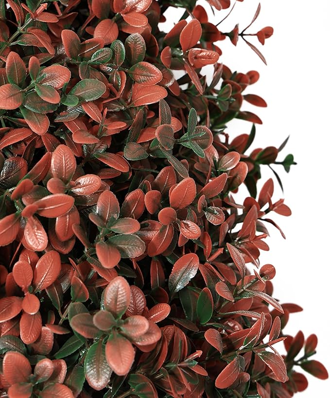 3ft Artificial Boxwood Topiary Trees (Set of 2) - UV Resistant Faux Plants for Outdoor/Indoor, Realistic 36in Fake Bushes and Shrubs for Front Porch, Planter, Patio - Low Maintenance & Evergreen-VerdiqueGarden