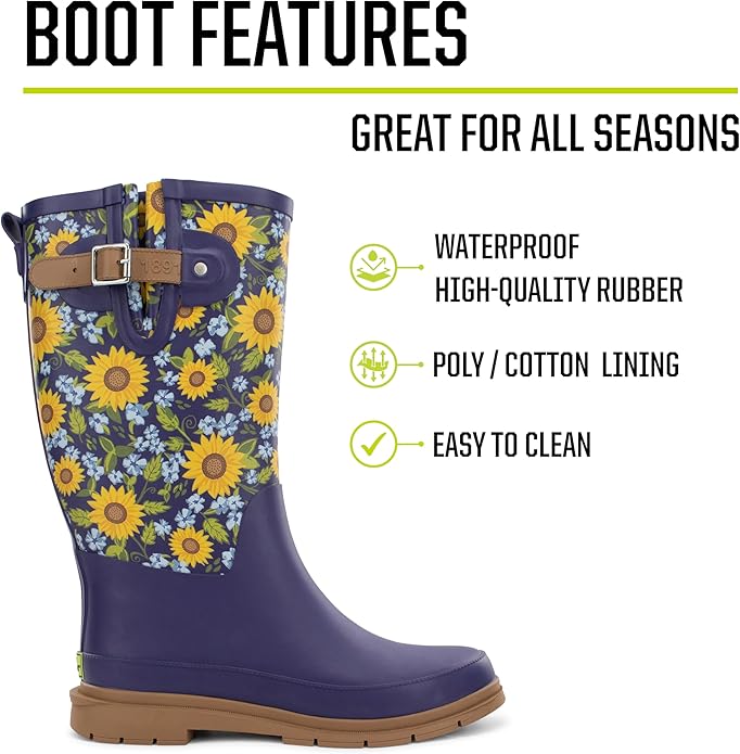 Western Chief Women's Tall Waterproof Rain Boot Outdoor Garden Shoes-VerdiqueGarden