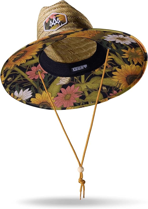 Straw Hat for Men & Women | Lifeguard Hat, Beach Hat & Sun Hat | UPF 50+ Wide Brim for Sun Protection | One Size | Hemlock-VerdiqueGarden