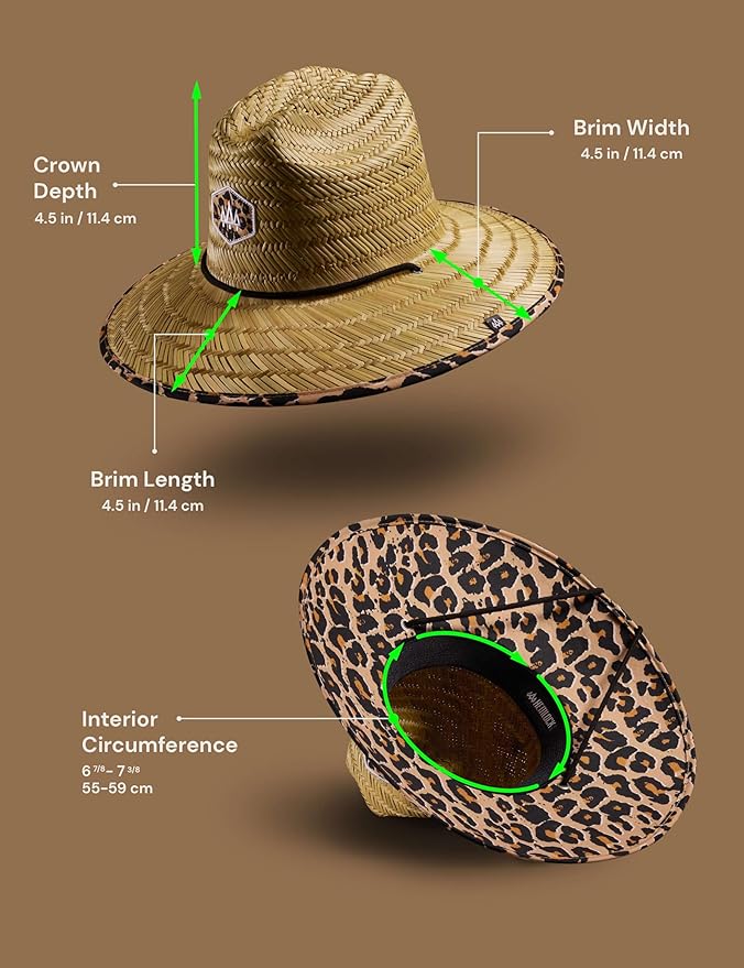 Straw Hat for Men & Women | Lifeguard Hat, Beach Hat & Sun Hat | UPF 50+ Wide Brim for Sun Protection | One Size | Hemlock-VerdiqueGarden