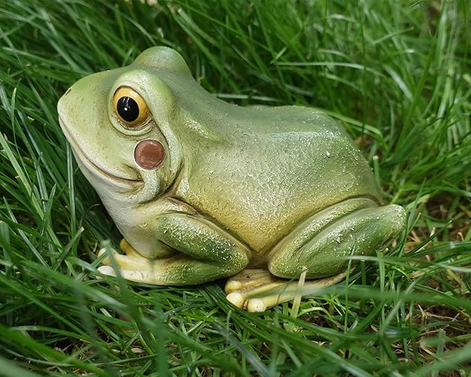Hide a Key Frog Hand Painted Polyresin Outdoor Statue and Key Holder,Look and Feels Like a Real Frog for Yard,Garden,Patio-VerdiqueGarden