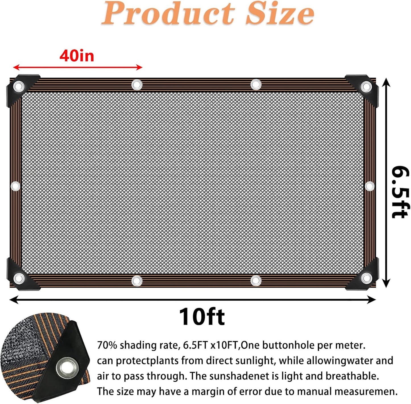 Shade Cloth - for Plants Greenhouse, 70% Sunblock Shade Sails -for Outdoor Garden Pergola Patio Lawn Sun Cloths for Kennel Chicken Coop Plant Net Cover-VerdiqueGarden