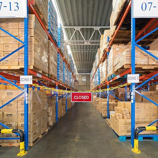 Vicenpal 50ft Plastic Barrier Chain Yellow Plastic Chain Links Weatherproof Safety Link Crowd Control Barriers Garden Fence Decoration (1 Pieces)-VerdiqueGarden