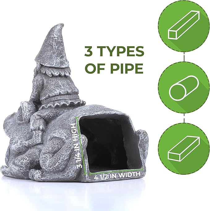 Gutter Downspout Extension - Downspout Splash Block - Downspout Diverter Garden Statue (Gutter in The Form of Funny Gnome on a Frog)-VerdiqueGarden