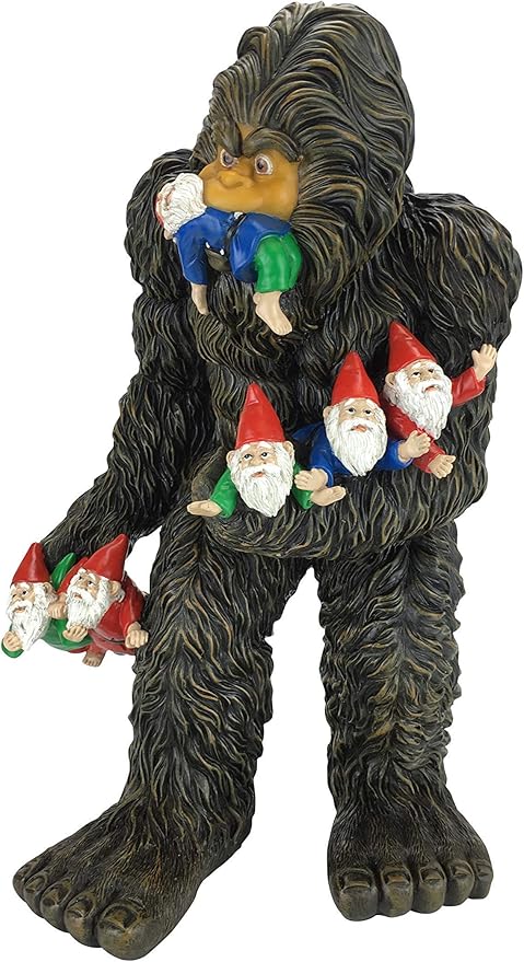 GlitZGlam Large Miniature Bigfoot and Gnomes for Fairy Garden. A Large Gnome Figurine (13 inch High) and Fairy Garden Accessory-VerdiqueGarden