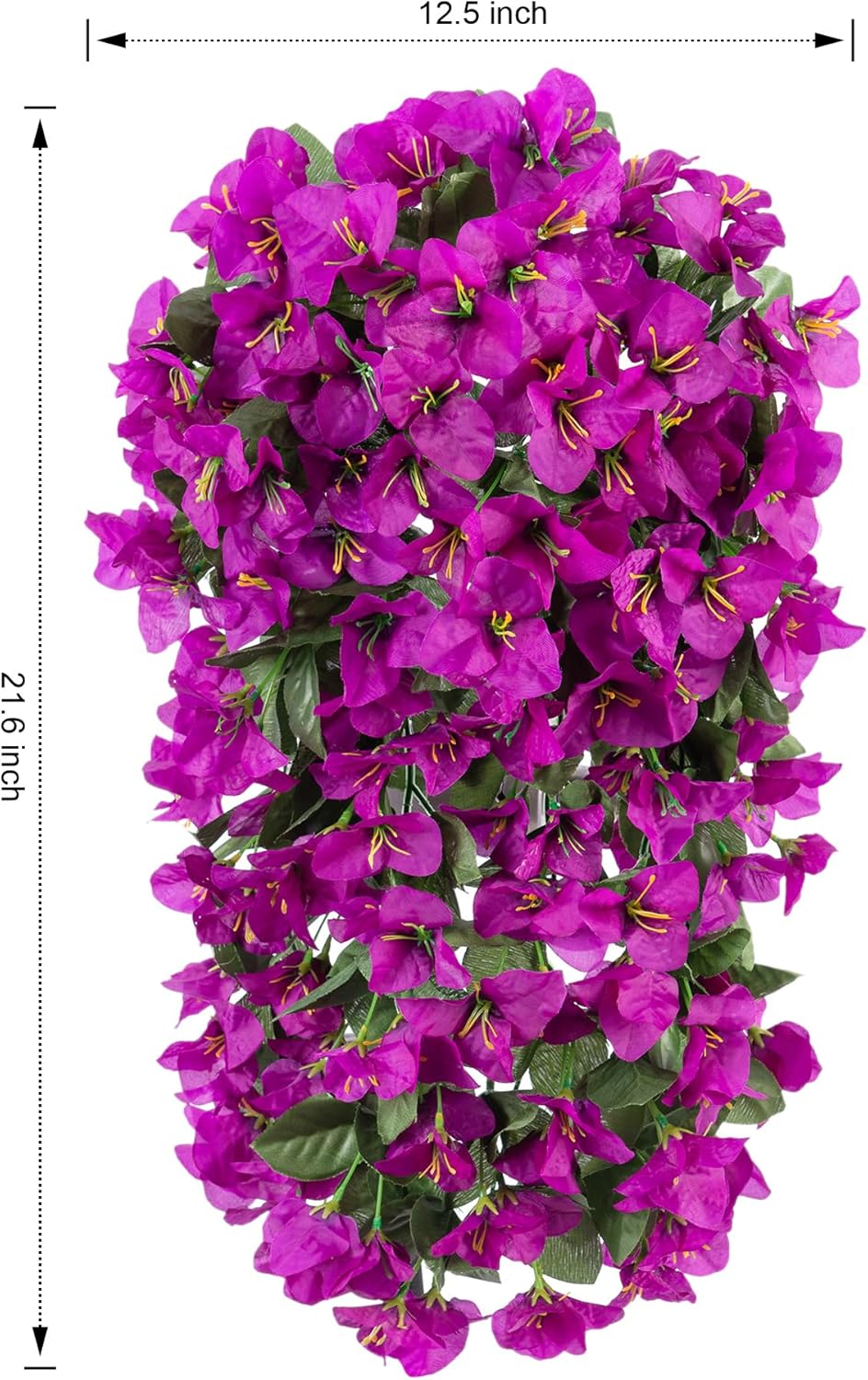 Bougainvillea Artificial Hanging Flowers Plants for Outdoors Decoration, 2pcs Fake Flowers Silk Bougainvillea Vines Realistic UV Resistant Faux Flowers for Outdoor Planters Patio Urn, Purple-VerdiqueGarden