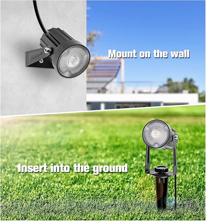 APONUO Christmas Solar Spot Lights Outdoor Color Changing,2 Colors Modes Metal Solar Landscape Lighting RGB Spotlights Waterproof 6-in-1 Wall Lamp for Patio, Pathway, Yard, Garden, Holiday Decoration-VerdiqueGarden