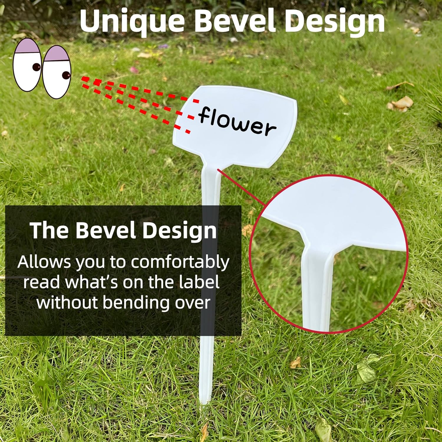 Large Plant Markers, 14.1'' Tall Plant Labels for Outdoor Garden Waterproof Durable T-Type Plastic Garden Labels, Perfect for Herbs, Flowers, Vegetable with a Marker Pen (12PCS)-VerdiqueGarden