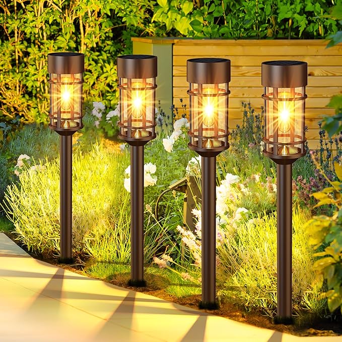 Solar Pathway Lights 8 Pack, Solar Lights Outdoor Waterproof IP65, Long-Lasting, Bright LED Outdoor Lighting Decor for Garden Yard Landscape Path-VerdiqueGarden