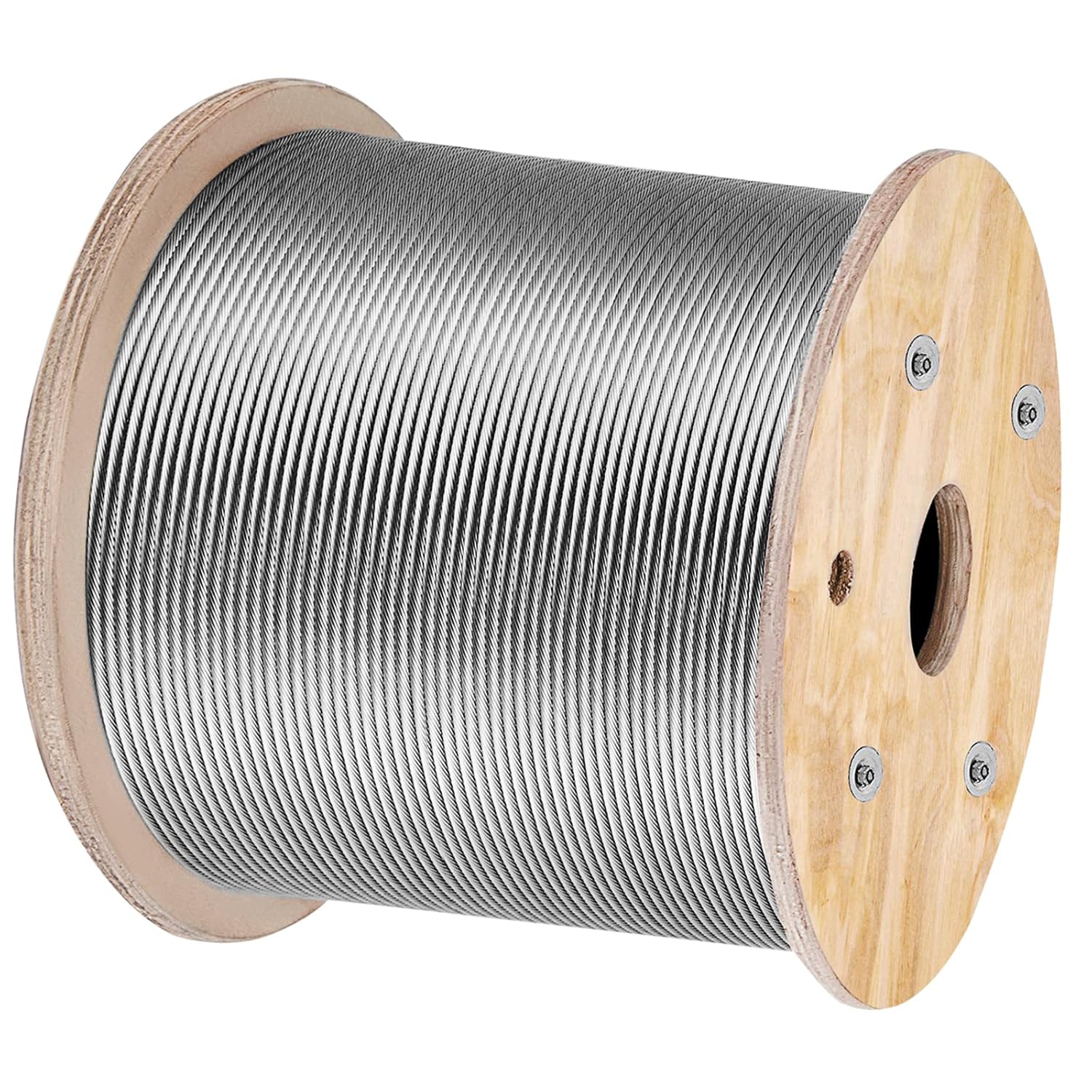 VEVOR 3/16 Stainless Steel Cable 500FT, T304 3700 LBS Breaking Strength Cable Railing System Wire Rope Aircraft Deck Railing Kit Fence Wire-VerdiqueGarden