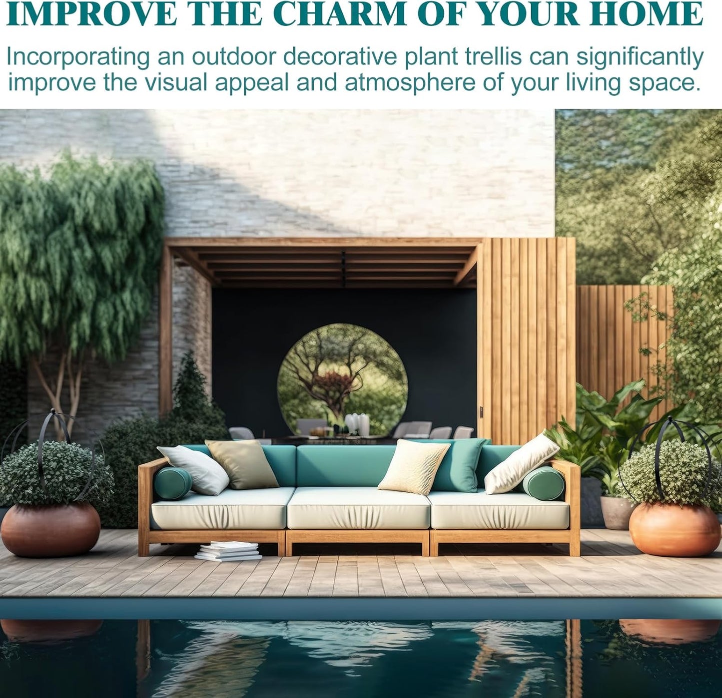 Set of 4 Large Metal Trellis Obelisks Sturdy Round Circle Trellis for Climbing Plant Support Indoor Outdoor Potted Vines, Cucumbers & Flowers, Patio Doorway Garden Decor (25.20" x 21.26")-VerdiqueGarden