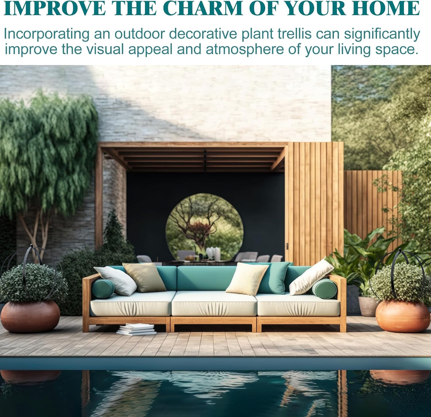 Set of 4 Large Metal Trellis Obelisks Sturdy Round Circle Trellis for Climbing Plant Support Indoor Outdoor Potted Vines, Cucumbers & Flowers, Patio Doorway Garden Decor (25.20" x 21.26")-VerdiqueGarden