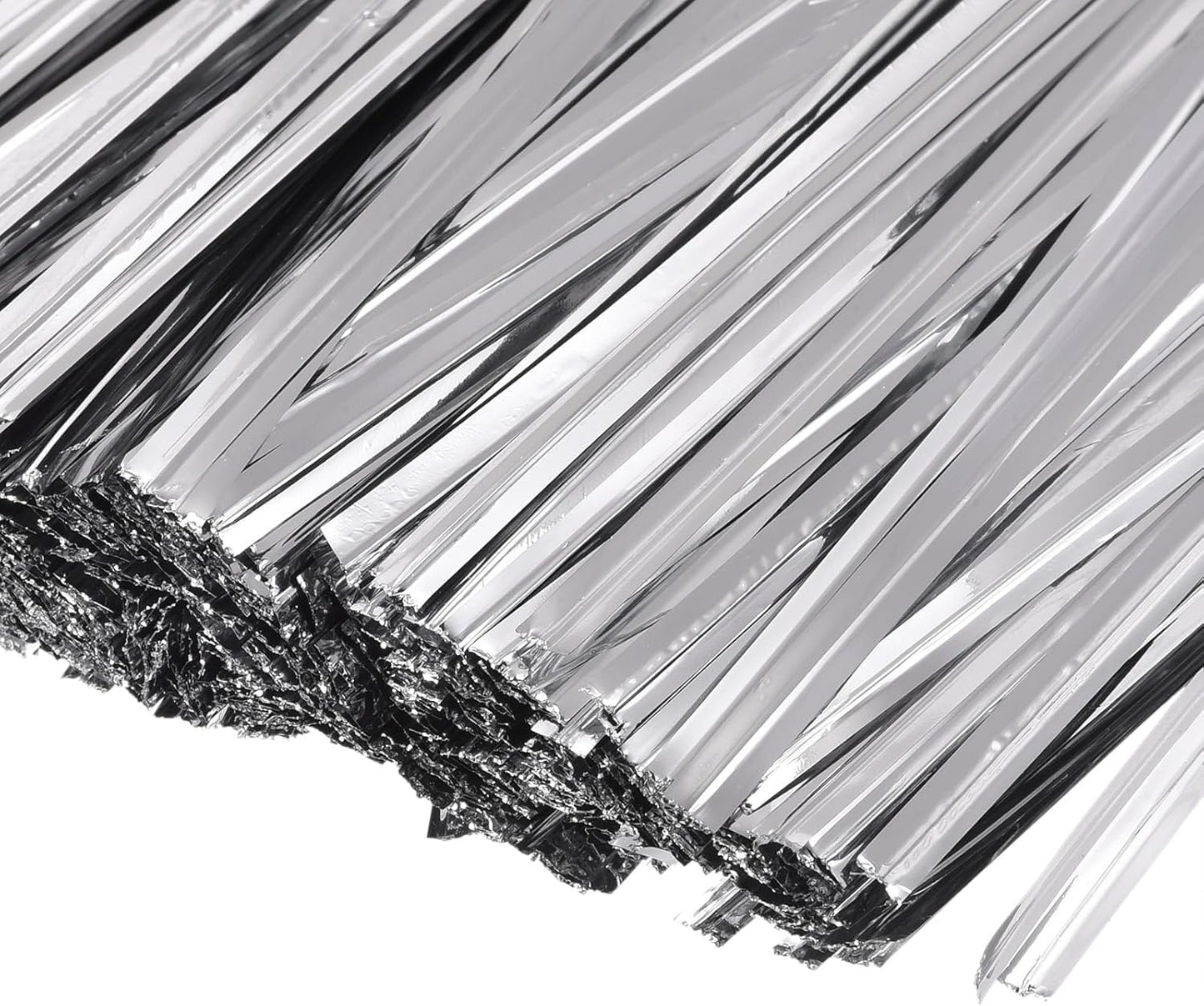 MECCANIXITY Foil Twist Ties 6" 15cm Metallic Plastic Closure Tie for Tying Bread, Candy, Cookies, Gift Bags Arts Crafts Ties Silver Tone Pack of 750-VerdiqueGarden
