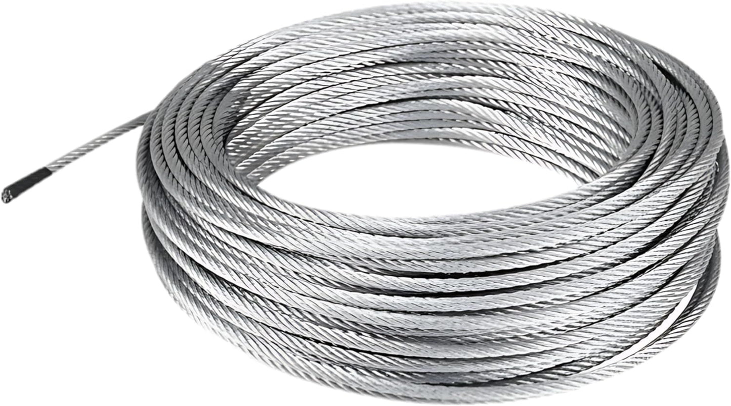 Galvanized Aircraft Cable Wire Rope 3/8" 7x19-100 ft Coil for DIY Cable Decking Railing System, Marine Grade-VerdiqueGarden