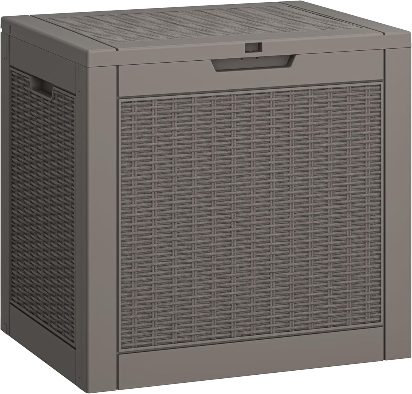 31 Gallon Deck Box, Resin Outdoor Storage Box, Waterproof and UV Resistant Deck Box, Lightweight Storage Box for Garden Tools, Pool Supplies-VerdiqueGarden