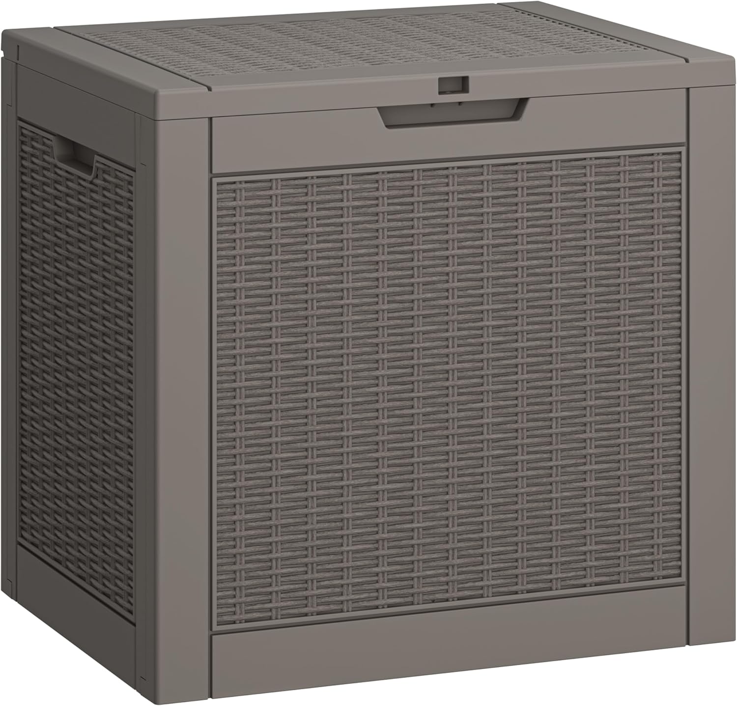 31 Gallon Deck Box, Resin Outdoor Storage Box, Waterproof and UV Resistant Deck Box, Lightweight Storage Box for Garden Tools, Pool Supplies-VerdiqueGarden