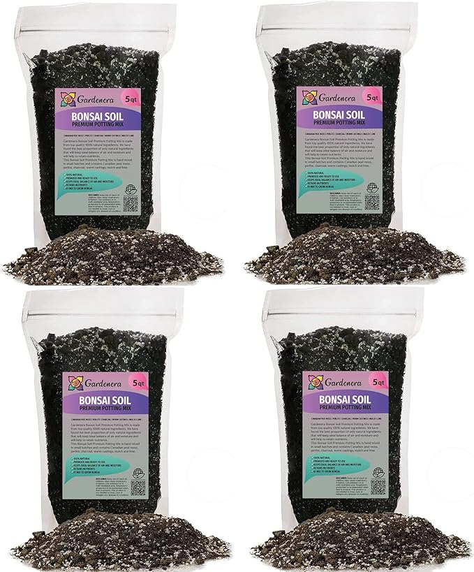 Bonsai Soil Premium Potting Mix - 20 Quart - Trusted by Bonsai Enthusiasts for Exceptional Results and Healthier Trees (4 Bags of 5 Quart)-VerdiqueGarden
