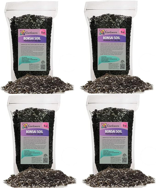 Bonsai Soil Premium Potting Mix - 20 Quart - Trusted by Bonsai Enthusiasts for Exceptional Results and Healthier Trees (4 Bags of 5 Quart)-VerdiqueGarden