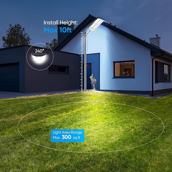 2025 New Solar Street Lights Outdoor Waterproof 6500K 20000LM 5730 LEDs Solar Parking Lot Lights Dusk to Dawn Flood Light Motion Sensor and Remote Control for Area Lighting Yard, 2 Pack-VerdiqueGarden