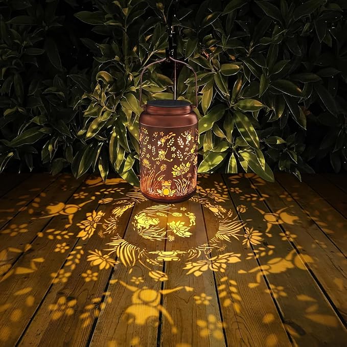 2 Pack Solar Lanterns Outdoor Waterproof, Frog Garden Decor Gifts for Women Mom Grandma Hanging Solar Lights Metal Solar Decoration Outside for Yard, Patio, Lawn, Pathway, Landscape-VerdiqueGarden