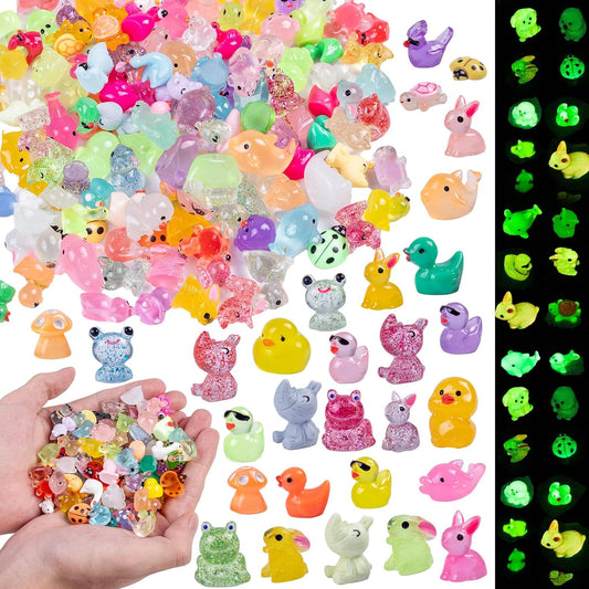 240 Pcs Mini Resin Animals Variety Tiny Animals Figures Miniature Little Small Animal Figurines Bulk for Micro Fairy Garden Landscape Accessories Hide Crafts Decor Aquarium-VerdiqueGarden