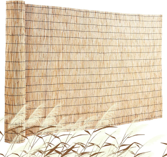 VEVOR Natural Reed Fencing, 5.5 ft x 16.4 ft, Reed Screen Curtain Balcony Fence Roll for Outdoor Backyard Patio, Decorative Fence for Backyard Garden Fencing Divider, Privacy Screen Panel Curtain-VerdiqueGarden
