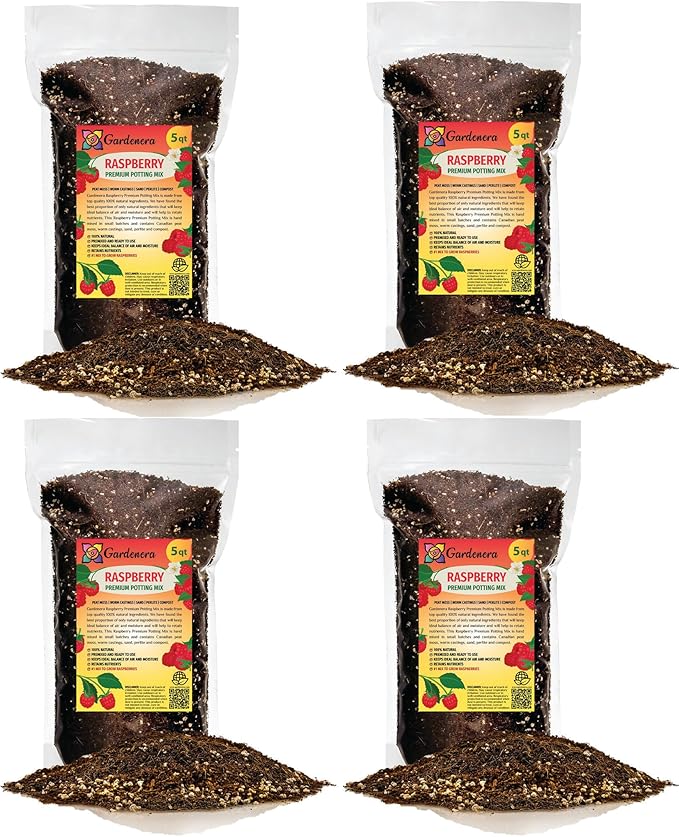 Premium Raspberry Potting Soil Mix - Optimal Blend for Thriving and Juicy Berries - 20 Quart-VerdiqueGarden
