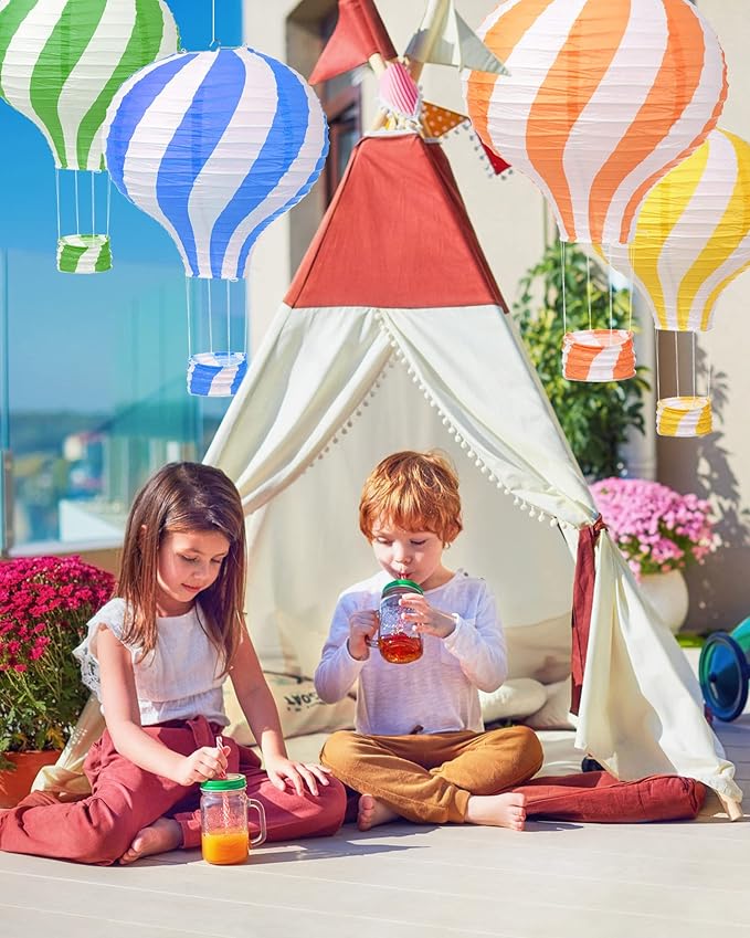 Treela 20 Pcs Hanging Hot Air Balloon Paper Lanterns 12 Inch Hot Air Balloon Decorations Centerpieces Reusable Chinese Japanese Paper Lantern for Birthday Wedding Baby Shower Christmas Party Festival-VerdiqueGarden