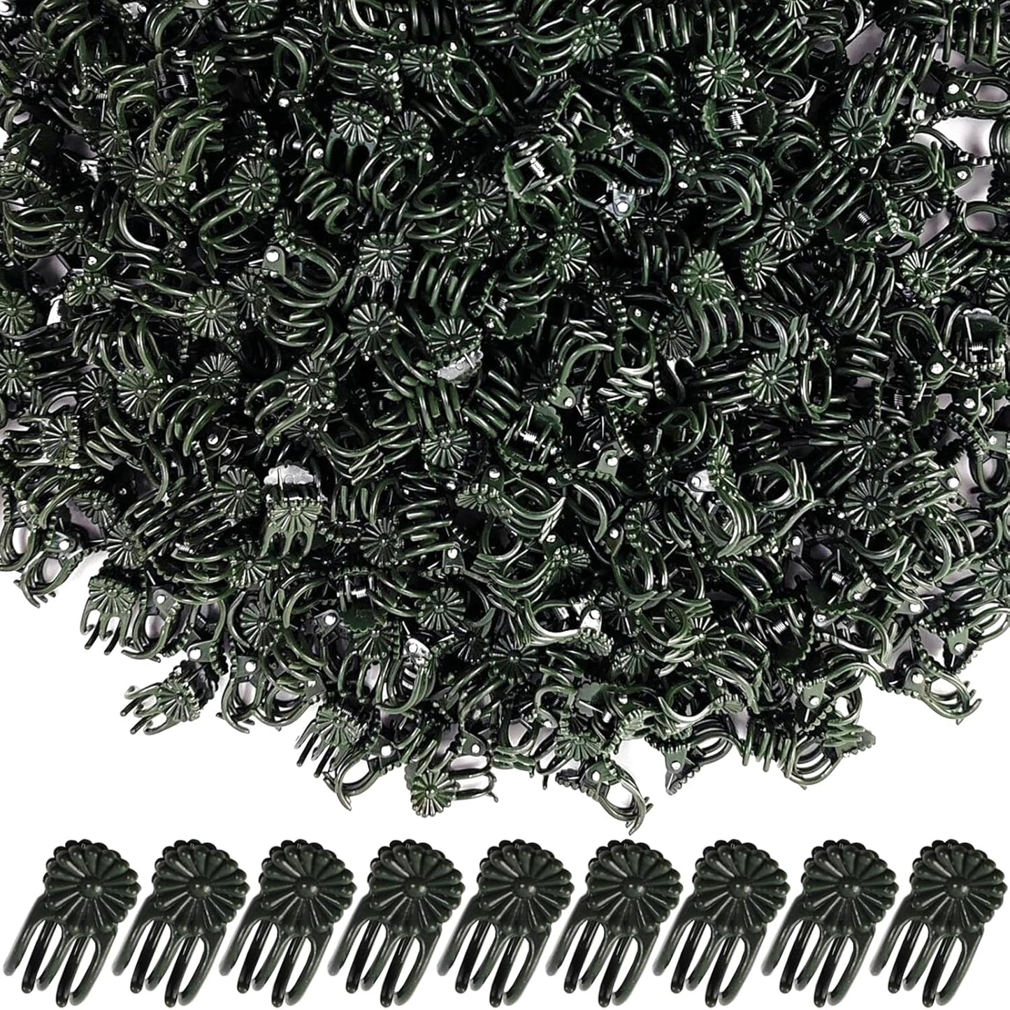 RONYOUNG 200PCS Plant Clips, Orchid Clips Plant Orchid Support Clips Flower and Vine Clips for Supporting Stems Vines Grow Upright Dark Green-VerdiqueGarden