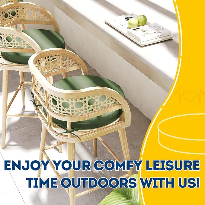 AAAAAcessories Outdoor Seat Cushions for Chairs, Waterproof, Fade-Resistant Patio Furniture Replacement Cushions, 15" x 15" x 2", Set of 2, Dark Moss-VerdiqueGarden