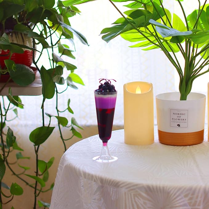 CANDLE CHOICE Waterproof Outdoor Battery Operated Flameless Candles with Timer Flickering Plastic Resin Electric LED Pillar Lights for Lantern Patio Garden Wedding Party Decorations 3x6 Inches 2 Pack-VerdiqueGarden