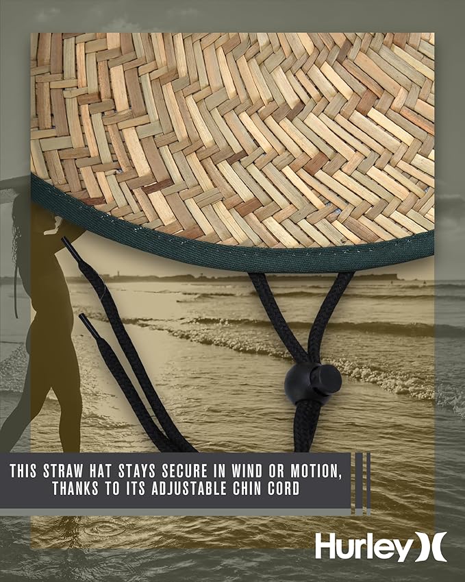 Hurley Men's Straw Hat - Bayside Lifeguard Straw Sun Hat-VerdiqueGarden