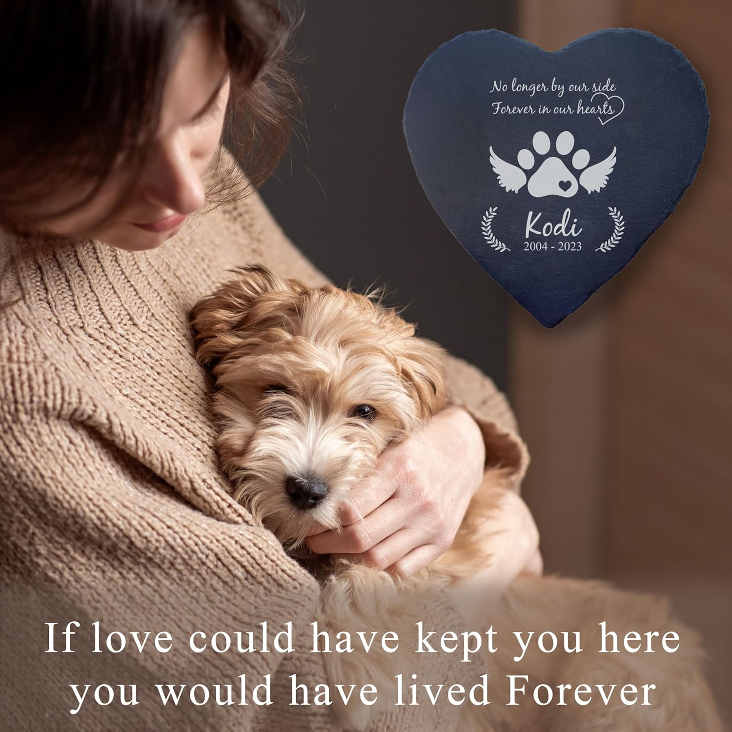Dog Memorial Gifts for Loss of Dog, Cemetery Decorations for Grave, Pet Loss Sympathy Gift, Personalized Remembrance Garden Stone, Cat Lovers Heaven Grave Markers Bereavement Headstone (A01H)-VerdiqueGarden