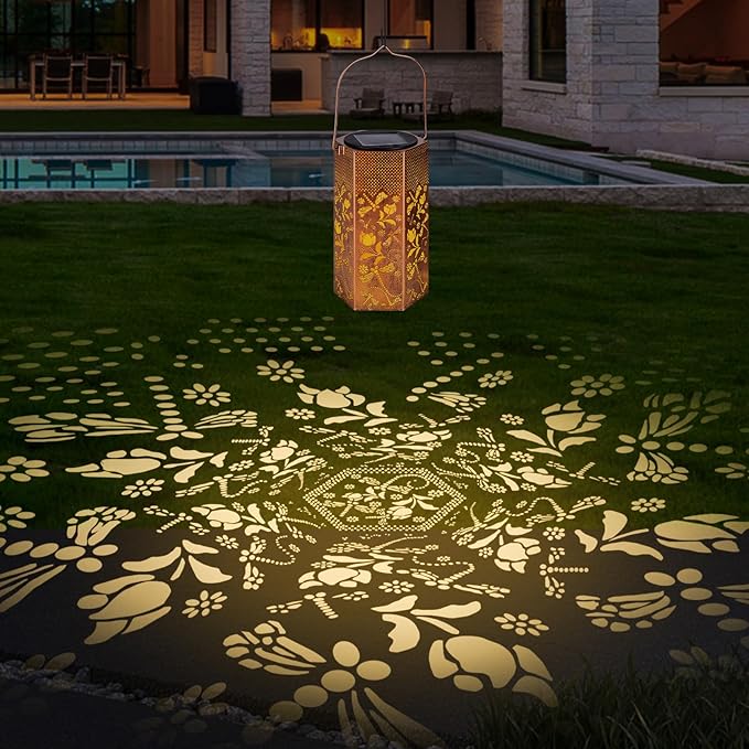 Dragonfly Solar Lanterns Outdoor Waterproof - Birthday Gifts for Women, Men, Mom, Mothers Day Gifts, Solar Lights Outdoor Hanging Garden Decor for Outside, Patio, Outdoor, Yard, Lawn, Balcony-VerdiqueGarden
