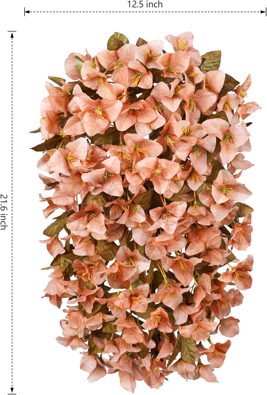 Bougainvillea Artificial Fall Hanging Flowers Plants for Outdoors Autumn Decoration, 2pcs Faux Bougainvillea Vines Brown Fake Flowers Realistic UV Resistant Silk Flowers for Outside Planter Yard Home-VerdiqueGarden