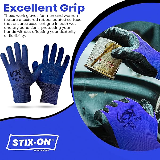 10 OR 20 Pairs Work Gloves–Heavy Duty Rubber Coated Safety Work Gloves–Multipurpose Gloves-VerdiqueGarden