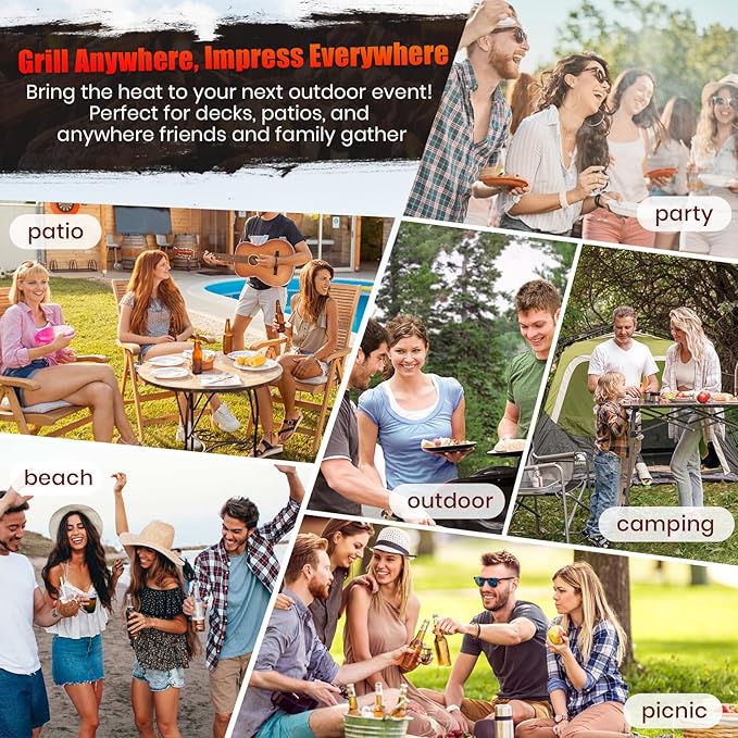 Charcoal Grill Offset Smoker: Charcoal Barbecue Grills with Spacious Cooking Area | Barrel BBQ Grill and Smokers Combo for Outdoor Patio Backyard Camping and Parties-VerdiqueGarden