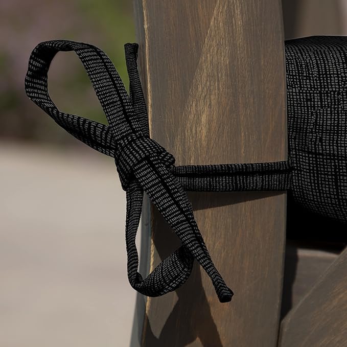 Arden Indoor/Outdoor Seat or Rocking Chair Cushion, 19 x 18, Water Repellent, Rain Proof, Fade Resistant Cushion for Rocking or Dining Chairs Black Leala-VerdiqueGarden