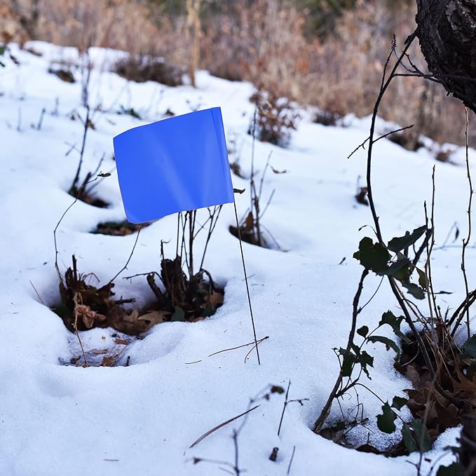 Blue Marking Flags 1000 Pack - 4x5x15 Inch Blue Flags for Yard - Markers For Lawn, Irrigation, Landscaping, Survey & Sprinkler Head Marking-VerdiqueGarden
